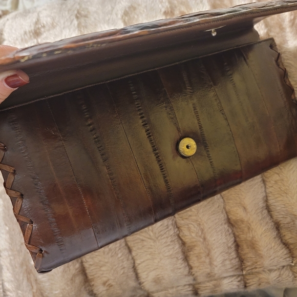 Vintage Eel Skin Leather Clutch - Picture 5 of 9